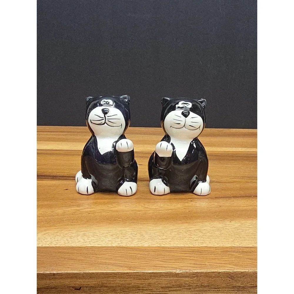 Vintage Ceramic Felix the Cat Salt & Pepper Shakers
